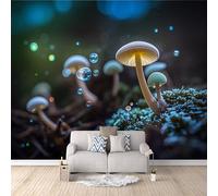 Wallpaper Art Photo Natural Mushroom, Mural 3D Modern Fantasy Mushrooms 300x256cm Quick DIY Creative Poster Modern Photomurals Giant Backdrop Bedroom Living Room Kids Room