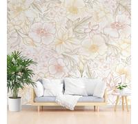 Wallpaper Art Photo Painted Plant Flower Texture 500x280cm(W x H) Mural Wallpaper Non-Woven Poster Picture Photo Modern Decorative Colored Floral for Living Room Bedroom Wall Decoration