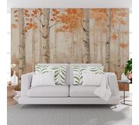Wallpaper Autumn Plant Tree Yellow Non-Woven Mural Wallpaper Wall Art Home Decor 365x254cm(W x H) Photo Wall Mural for Living Room Bedroom Children’s Room Decoration Nature Jungle Scenery