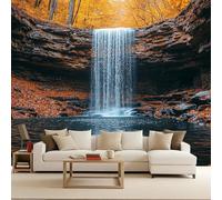 Wallpaper Bedroom 250x180cm Forest Waterfall Kitchen Wallpapers Canvas-Based 3D Mural with Oil Paint Texture, Seamless Layout, Perfect for Cosy bedrooms EB24-4977