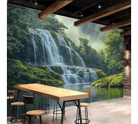 Wallpaper Bedroom 250x180cm Forest Waterfall Kitchen Wallpapers Canvas-Based 3D Mural with Oil Paint Texture, Seamless Layout, Perfect for Cosy bedrooms EB24-4998