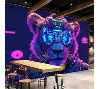 Wallpaper Bedroom 250x370cm Color Mechanical Tiger Bedroom Wallpaper Oil-Textured Canvas Wall Set with Seamless Panels for Stylish Home Office or Studio Corner EB24-4186