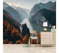 Wallpaper Bedroom 250x420cm Valley Peak Kitchen Wallpaper Seamless Oil Canvas Panels, Ideal for a Relaxing Bedroom ambience or Creative Studio Backdrop EB24-1246