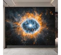 Wallpaper Bedroom 350x260cm Alien Galaxy Floral Wallpaper Seamless Multi-Panel Art Set Made from Oil Canvas, Perfect for Minimalist Living Spaces EB24-10379