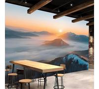 Wallpaper Bedroom 350x260cm Sea of Clouds and Mountains Floral Wallpaper Seamless Multi-Panel Art Set Made from Oil Canvas, Perfect for Minimalist Living Spaces EB24-1636