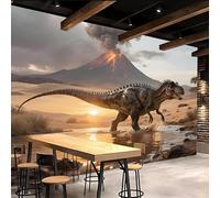 Wallpaper Bedroom 400x280cm Volcano Dinosaur Wallpaper for Bedroom 3D Canvas Art with Oil Painting Look, Seamless Connection, Excellent for workspace Decoration EB24-1687