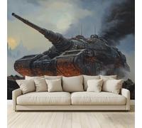 Wallpaper Bedroom Kids Boys 3D Wallpaper Mural War Tanks Kids Teens Room 3D Poster Photo Wall Decoration Themed Room Playroom 200 (W) x 140 (H) cm（596）
