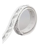 Wallpaper Border,16.4 ft Wall Edging Strip Self Adhesive 3D Border Wall Decor, Wallpaper Wall Panels Peel and Stick Ceiling Border Door Frame Waist Line Interior Decoration (Color : Gold)(White silver