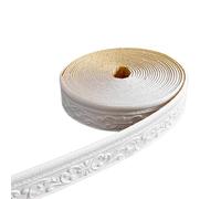 Wallpaper Border,3D Wall Trim Line, ，Decorative Wall Lines Wallpape 3D Wall Edging Foam Baseboard Length 10m Width 8cm Decorative Line Self Adhesive Molding Flexible for Mirror Border Lines,White (Col