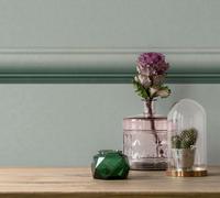 Wallpaper border stucco element classic 3D effect green grey 34454 (32,28£/1qm)