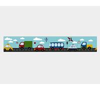 Wallpaper Borders self Adhesive Children's car10X1000CM Thicken Waterproof Vinyl Wall Covering Borders Home Decor Bathroom Kitchen Bedroom Study Hallway Tiles Decor Sticker
