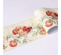 Wallpaper Borders self Adhesive Yellow Fruit Thicken Waterproof Vinyl Wall Covering Borders Home Decor Bathroom Kitchen Bedroom Study Hallway Entrance Glass Door Tiles Decor Sticker 10X500CM