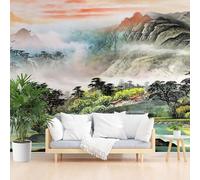 Wallpaper Classic Vintage Landscape Painting Non-Woven Mural 250x175cm(W x H) Photo Mountain Sunset Scenery 3D Printed Mural Wallpaper Living Room Home Decoration Wall Murals for Children's Room