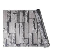 Wallpaper Decoration， Rustic Grey Brick 3D Brick and Stone | Pattern Effect Non Woven Fabric Brick Pattern Industrial Anti Texture Slate for Bedroom Living Room Lounge Hallway
