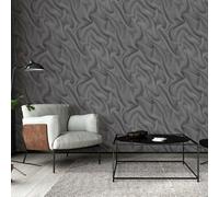 Wallpaper ELLE Decoration Waves Silk anthracite Metallic 10195-15 (3,21£/1qm)