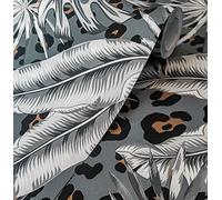 Wallpaper Empire Designer Tropical Leopard Skin Duck Egg/Gold Metallic Wallpaper