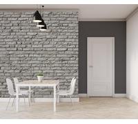 WALLPAPER EMPIRE WPE® 50632 Distressed White Brick Wall Mural - Realistic Industrial Stone Effect - 300 x 240cm - 6 Panel - 50632