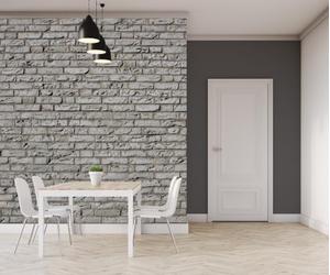 WALLPAPER EMPIRE WPE® 50632 Distressed White Brick Wall Mural - Realistic Industrial Stone Effect - 300 x 240cm - 6 Panel - 50632