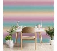 Wallpaper Empire Wpe Ombre Stripe Wallpaper - Pastel, Teal, Pink, Stunning Iridescent Modern Stripe Design Ideal For Kids Room Or Any Room To Brig