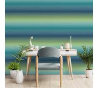 Wallpaper Empire Wpe Ombre Stripe Wallpaper - Stylish Green, Teal, And Blue Gradient Wall Decor For Home Interiors