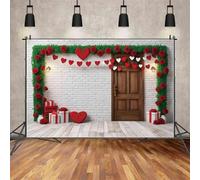 Wallpaper February 14 Decor Photography Background Door Rose Heart Gift Brick Wall Pictures Zone Studio Props