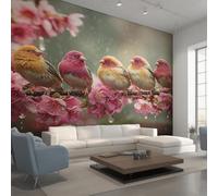 Wallpaper Flowers and Birds 150 x 130 cm 3D Effect Spring Landscape Photo Panoramic Wallpaper Wall Mural for Modern Painting Living Room Bedroom Art Decoration Poster Murals Wall G1107