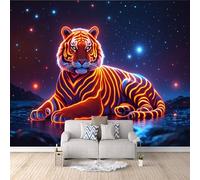 Wallpaper for Girls Bedroom Big Tiger, Large Pattern Wallpaper Murals Unique Wildlife Wild Animalkids Room Decoration No Mess No Fuss Modern Home Aesthetic Breathable Surface 500X280Cm