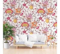 Wallpaper for Walls Roll Wall Mural Abstract Floral and Fruit Decoration Child Room Girls Bedroom Dorm 3D Effect Wallpaper Removable, Plants Floral Paste The Paper 300x210cm(W x H)