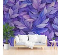 Wallpaper for Walls Roll Wall Mural Abstract Plant Leaves Decoration Child Room Girls Bedroom Dorm 3D Effect Wallpaper Removable, Purple Leaves Paste The Paper 450x315cm(W x H)