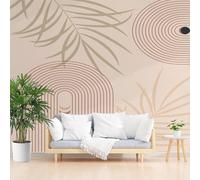 Wallpaper for Walls Roll Wall Mural Geometric Arch Lines Decoration Child Room Girls Bedroom Dorm 3D Effect Wallpaper Removable, Geometric Moon Leaves Paste The Paper 250x175cm(W x H)