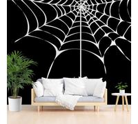 Wallpaper for Walls Roll Wall Mural Geometric Spiderwebs in Black Decoration Child Room Girls Bedroom Dorm 3D Effect Wallpaper Removable, Animal Spider Paste The Paper 500x317cm(W x H)