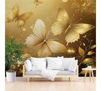Wallpaper for Walls Roll Wall Mural Gilded Floral Butterfly Decoration Child Room Girls Bedroom Dorm 3D Effect Wallpaper Removable, Animal Butterfly Gold Paste The Paper 300x210cm(W x H)