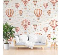 Wallpaper for Walls Roll Wall Mural Hot Air Balloons Stars Moons Decoration Child Room Girls Bedroom Dorm 3D Effect Wallpaper Removable, Galaxy Clouds Orange Paste The Paper 150x105cm(W x H)
