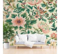 Wallpaper for Walls Roll Wall Mural Nature Floral Leaves Decoration Child Room Girls Bedroom Dorm 3D Effect Wallpaper Removable, Painted Florals Paste The Paper 500x280cm(W x H)