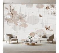 Wallpaper for Walls Roll Wall Mural Painted Artistic Geometric Florals Decoration Child Room Girls Bedroom Dorm 3D Effect Wallpaper Removable, Plants Florals Butterfly Paste The Paper 150x105cm