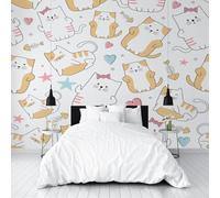 Wallpaper for Walls Roll Wall Mural Painted Bow Animal Cat Decoration Child Room Girls Bedroom Dorm 3D Effect Wallpaper Removable, Geometric Star Love Paste The Paper 150x105cm(W x H)