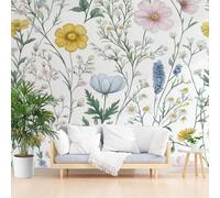 Wallpaper for Walls Roll Wall Mural Painted Hibiscus Floral Colorful Decoration Child Room Girls Bedroom Dorm 3D Effect Wallpaper Removable, Plant Floral Weeds Paste The Paper 450x315cm(W x H)