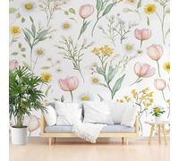 Wallpaper for Walls Roll Wall Mural Painted Natural Floral Decoration Child Room Girls Bedroom Dorm 3D Effect Wallpaper Removable, Colored Plant Floral Paste The Paper 500x280cm(W x H)