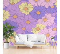 Wallpaper for Walls Roll Wall Mural Purple Plants Floral Decoration Child Room Girls Bedroom Dorm 3D Effect Wallpaper Removable, Nature Floral Paste The Paper 365x254cm(W x H)