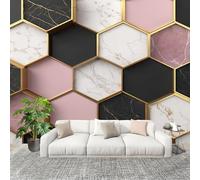 Wallpaper Geometric Marble Honeycomb Pattern Mural Photo Kids Bedroom Home Poster Decoration Wallpaper Modern Art 3D Effect for Living Room Ceilings Kitchen 350x256 cm