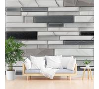 Wallpaper Geometric Striped Marble Mural Wallpaper Non-Woven Wall Mural Decoration Gray Marble Poster Picture Design365x254cm(W x H) Murals for Living Room Kids Bedroom