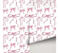 Wallpaper Girl Pink White Self Adhesive Sticky Back Wallpaper for Living Room Bathroom Peel and Stick Wallpapers Art Deco Wall Paper Removable Waterproof 38.6x120.6cm/1 roll