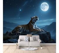 Wallpaper Goth Big Tiger, Cool Wallpaper Light Wildlife Landscape Living Room Wall Paper No Mess No Fuss Eye-Catching Design Odourless Printing 500X280Cm