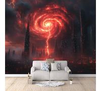 Wallpaper Goth Cloud Lightning, 3D Gothic Wallpaper Doomsday World 300X210Cm DIY Creative Background Restyling Accent Headboard Mural Quick Installation Bedroom Living Room Cover