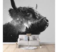Wallpaper Goth Yak, Wall Mural Space Forest 200x140cm 3D Optical Illusion Backdrop Decorative Walls Art Modern Photomurals Easy Apply for Home Decoration