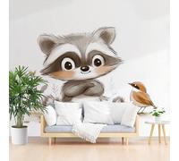 Wallpaper Jungle Animal Raccoon Wall Mural Non-Woven 400x280cm(W x H) Mural Wallpaper for Living Room Bedroom - Fresh Leaves Photo Wallpapers & Home Decor
