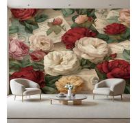 Wallpaper Luxury Vintage Peony Floral Wall Mural Non-Woven 500x317cm(W x H) Mural Wallpaper for Living Room Bedroom - Romantic Floral Letter Photo Wallpapers & Home Decor