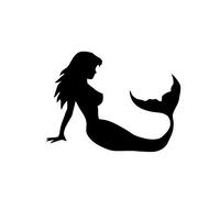 Wallpaper M Bumper Sticker 12 * 8.9Cm Sexy Cute Smart Mermaid Fashion Cool Design Black/Silver Zero Defect Vinyl Car Sticker Decal-Black