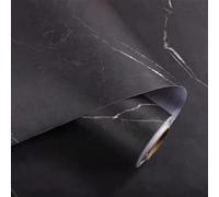 Wallpaper Matte Thick Gray Marble Pattern Self-Adhesive Wallpaper Waterproof Film Furniture Kitchen Countertop Oil-Proof Rock Wall Sticker Vinyl Wrap (Color : Black, Size : 40cmx100cm)