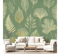 Wallpaper Minimalist Botanical Leaf, 400 x 280 cm Non-Woven Wall Mural, DIY Ginkgo Wallpaper Mural, Living Room Bedroom Backdrop TV, Art Poster Mural Wallpaper